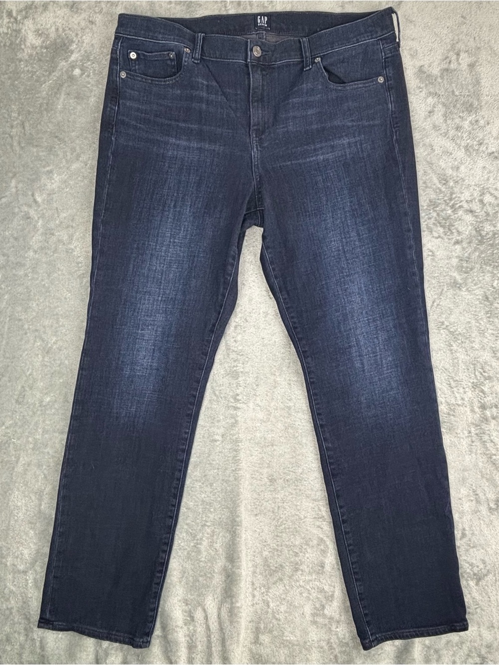 Gap Jeans Womens 16 / 33R Blue Classic Straight Dark Wash Denim Stretch 36x31